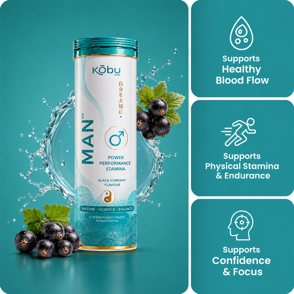 Kōbu Care MAN™ Black Currant Flavour Effervescent Tablets