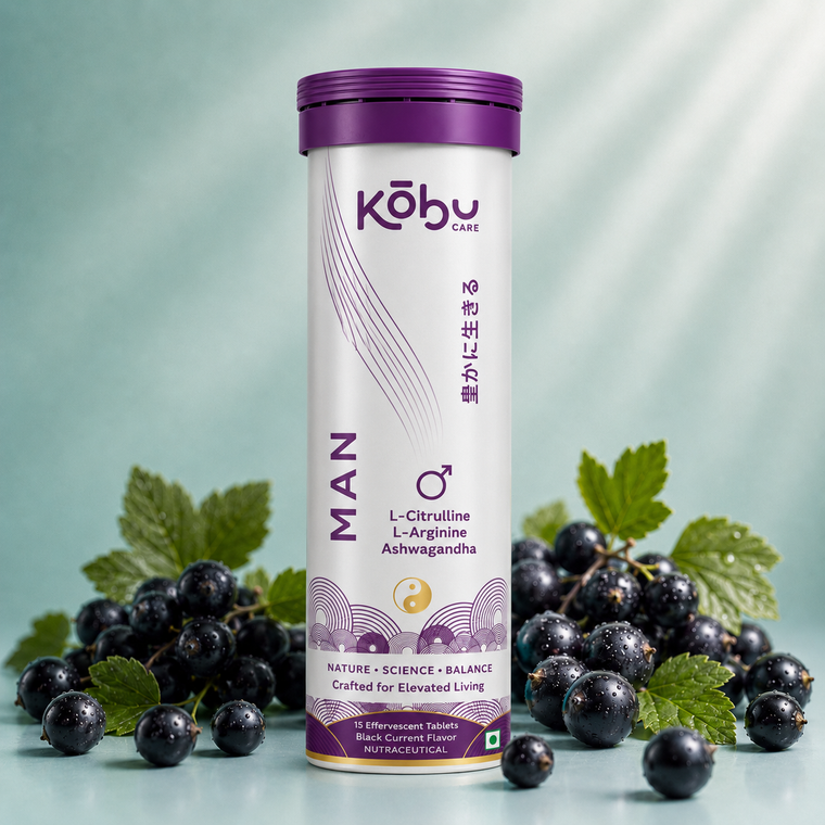Kōbu Care MAN™ Black Currant Flavour Effervescent Tablets