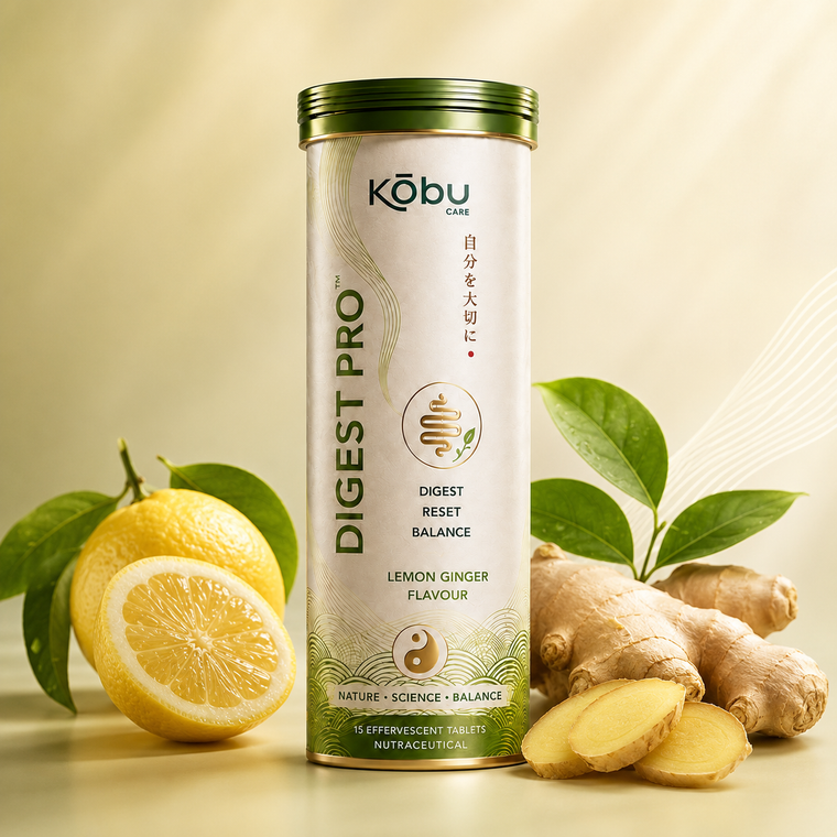 Kōbu Care DIGEST PRO™ Lemon Ginger Flavour Effervescent Tablets