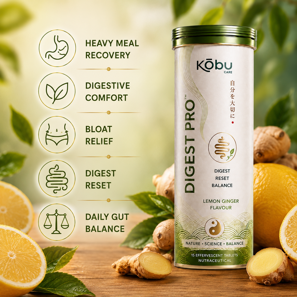 Kōbu Care DIGEST PRO™ Lemon Ginger Flavour Effervescent Tablets